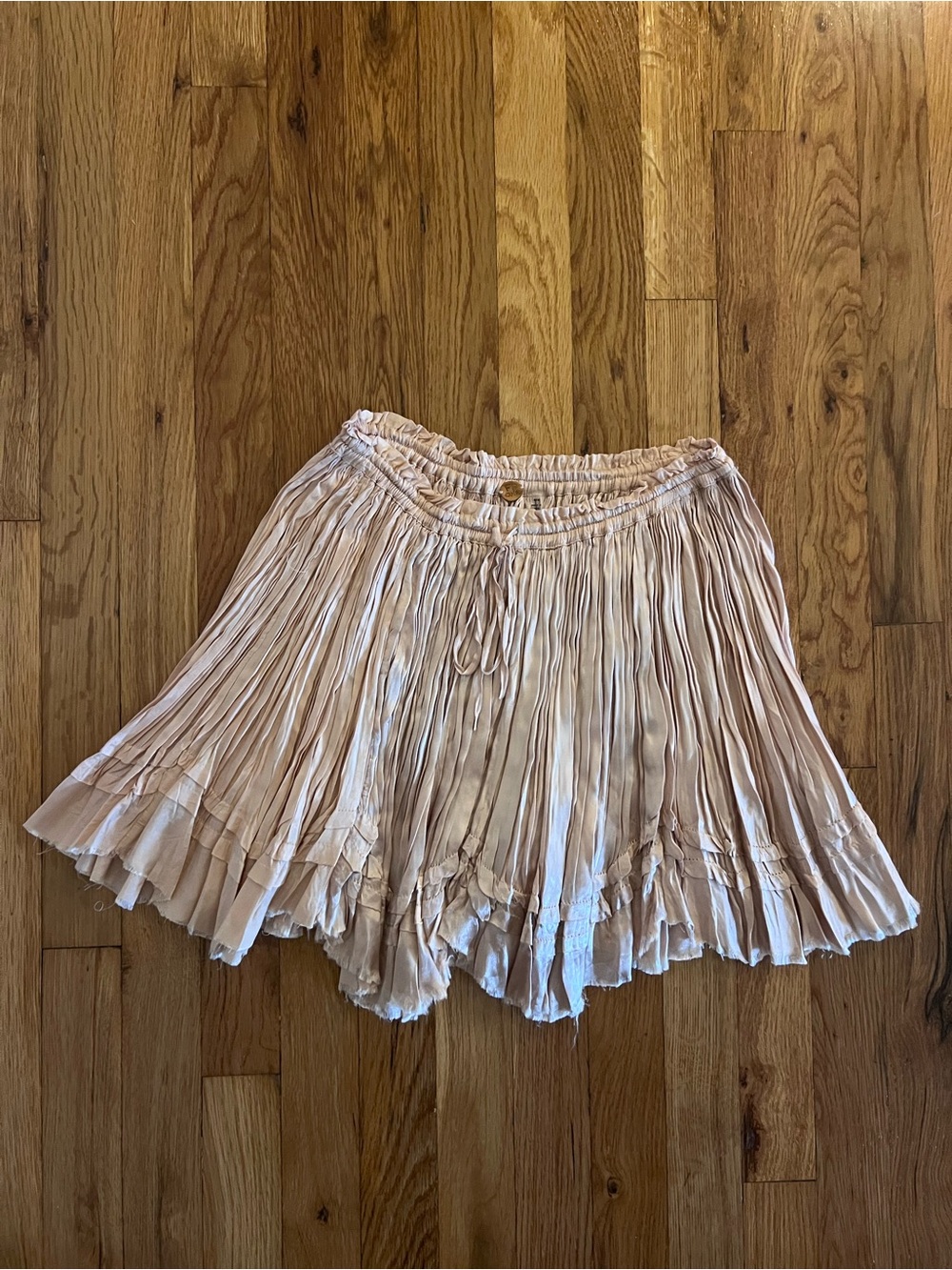 We The Free Pleated Tiered Mini Skirt in Blush